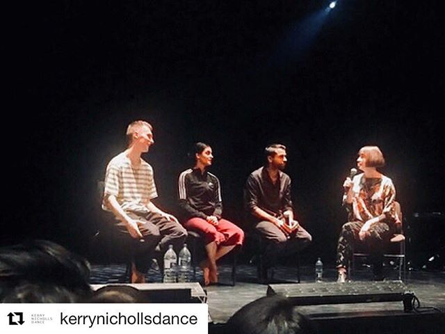 @kerrynichollsdance with CAT alumnus Connor & Vidya
・・・
Kerry enjoyed a mesmerising evening of dance and music @southbankcentre on Sunday evening! ‘About The Elephant’ is a stunning new creation by these two BBC Young Dancer 2015 finalists @_vidyapatel and @connorjs13 – and beautiful and transformative music from @shammipithia .
Kerry mentored the choreographic process and led the Q&A post-performance with a warm and enthusiastic audience. 
A huge thank you to @sampadarts for commissioning the work. 
A joy to be a part of.
Bravo to this talented trio&A